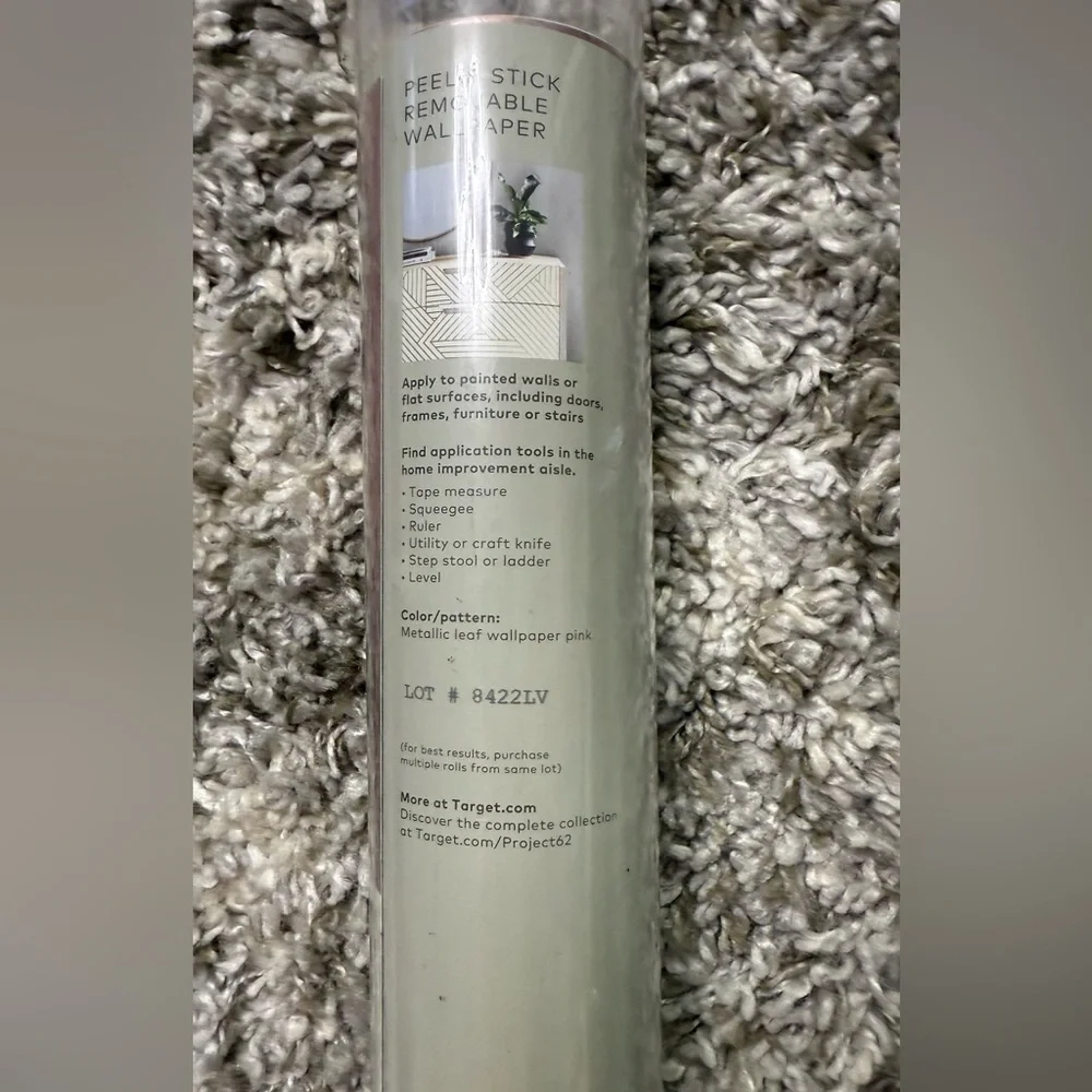 Removable Wallpaper Rose Metallic One Roll Sealed New Valspar Peel/Stick